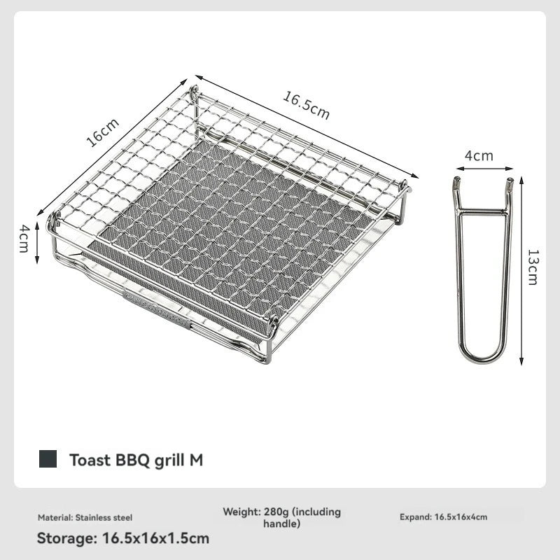 Campingmooon Edelstahl Klappgrill für Gasherd
