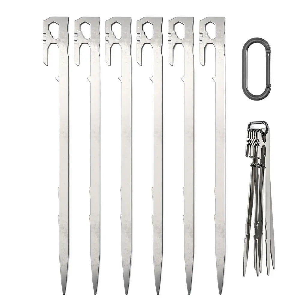 Zeltzubehör: 28cm Edelstahl Zeltpflöcke für Camping