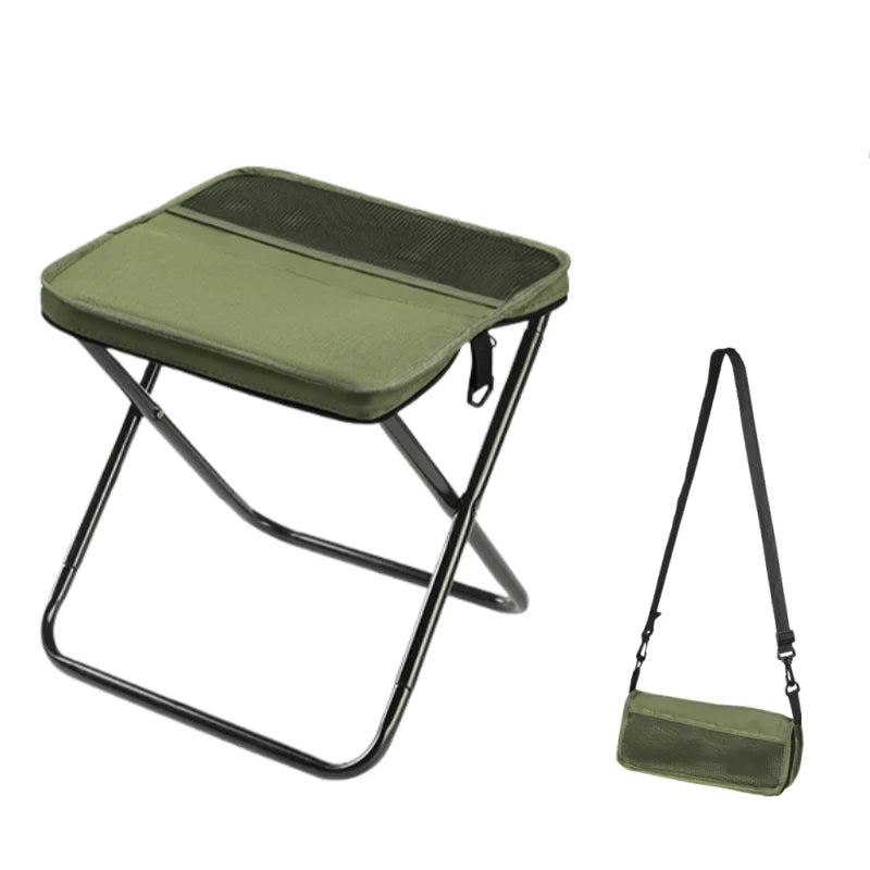 Faltbarer Campinghocker mit Kühltasche, leicht & tragbar