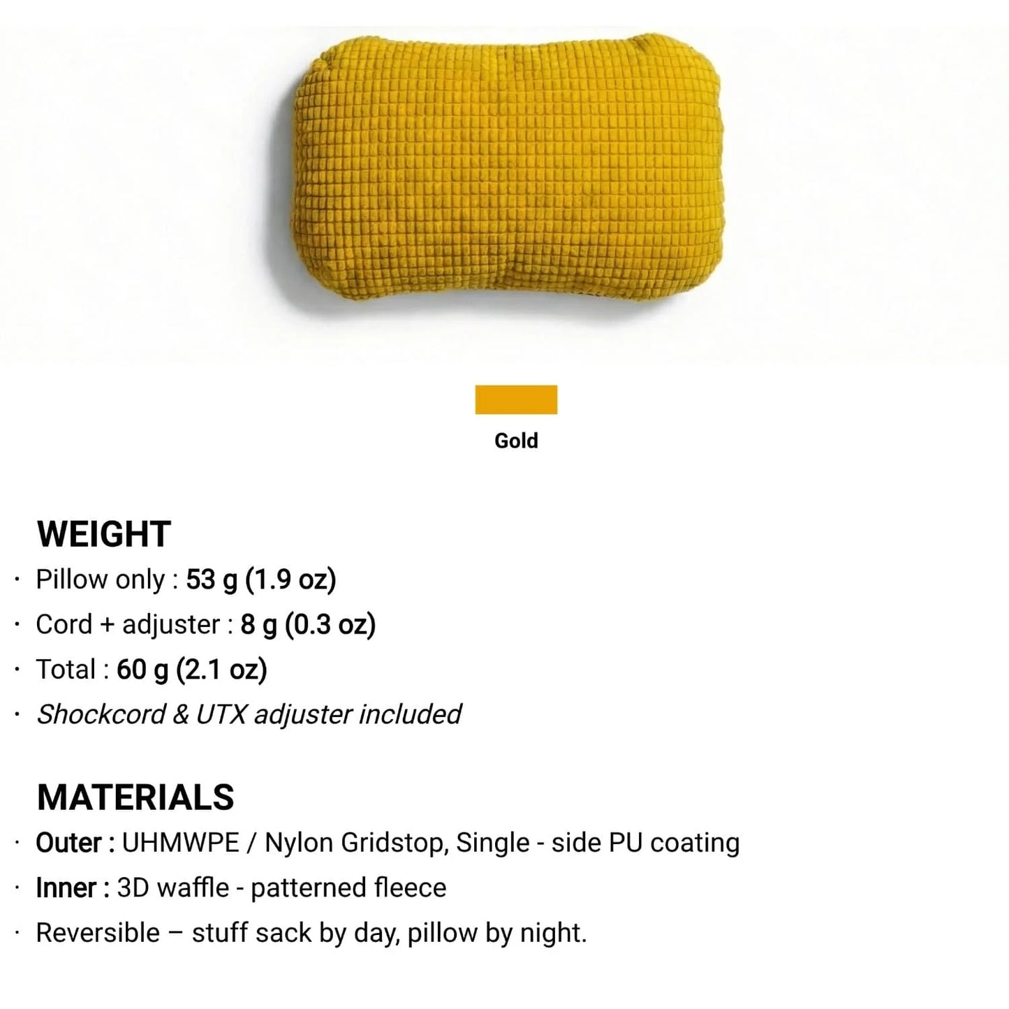 HODR Stuff Sack Kissen 2-in-1 Ultraleicht für Camping