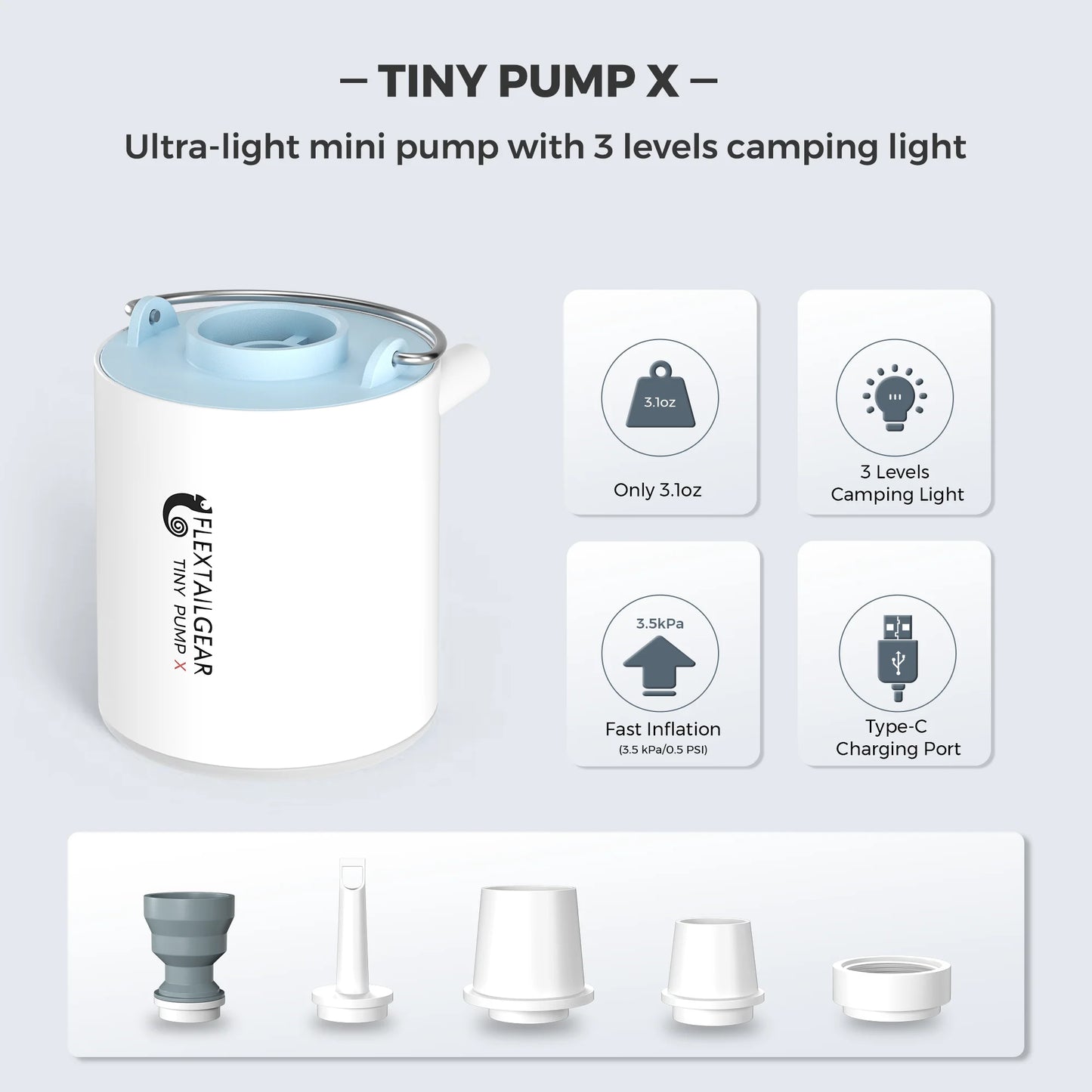 FLEXTAIL Tragbare Luftpumpe für Isomatten und Luftbetten