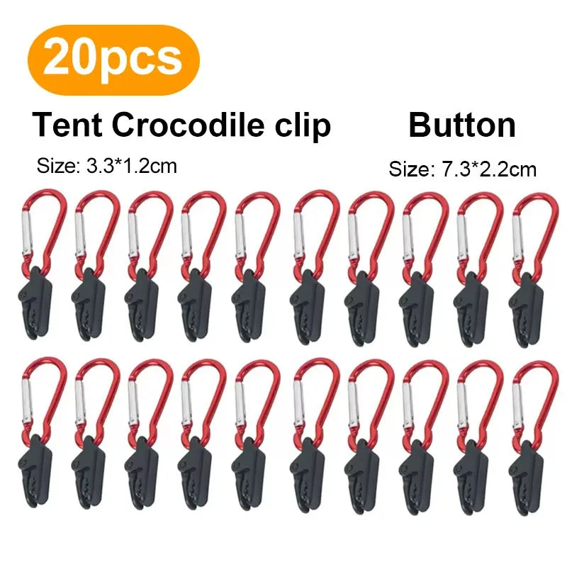 Robuste Camping Zeltclips – Anti-Wind Krokodilklemmen