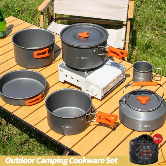 Camping Kochgeschirr Set – Ultraleichtes Aluminium Geschirr – clever-campen Camping & Outdoor Schweiz