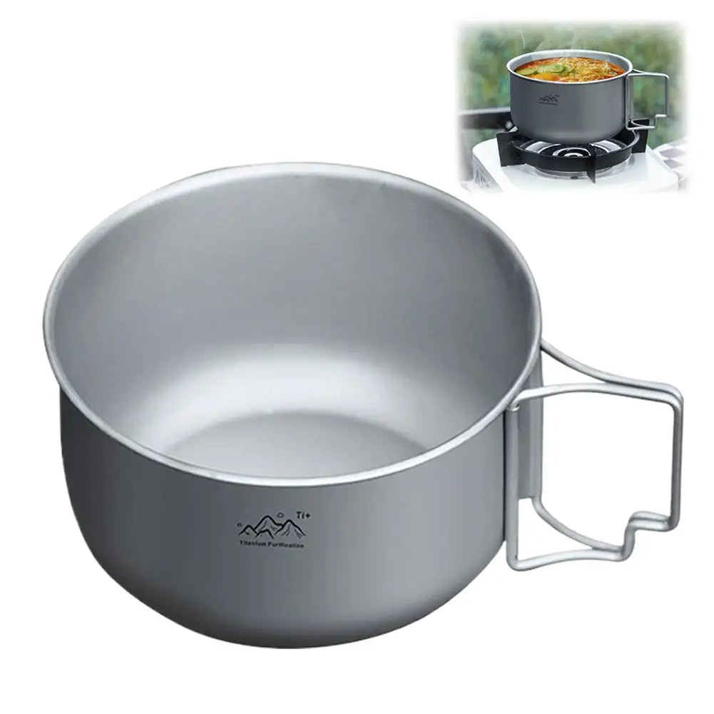Ultraleichter Titan Campingtopf faltbar für Outdoor-Kochen