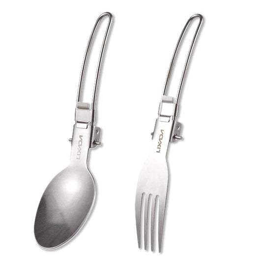 Titanium Spork Set mit langem Griff für Camping – faltbar – clever-campen Ansicht 2
