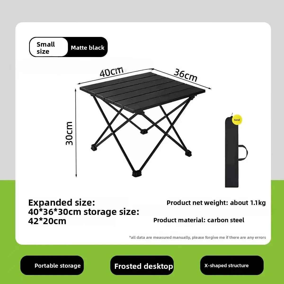 Kompakter Klapp-Tisch aus Edelstahl für Picknick und Camping – clever-campen Ansicht 6