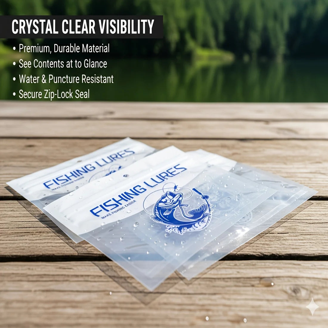 50 Stück transparente Angelköder Aufbewahrungstaschen – clever-campen Ansicht 6
