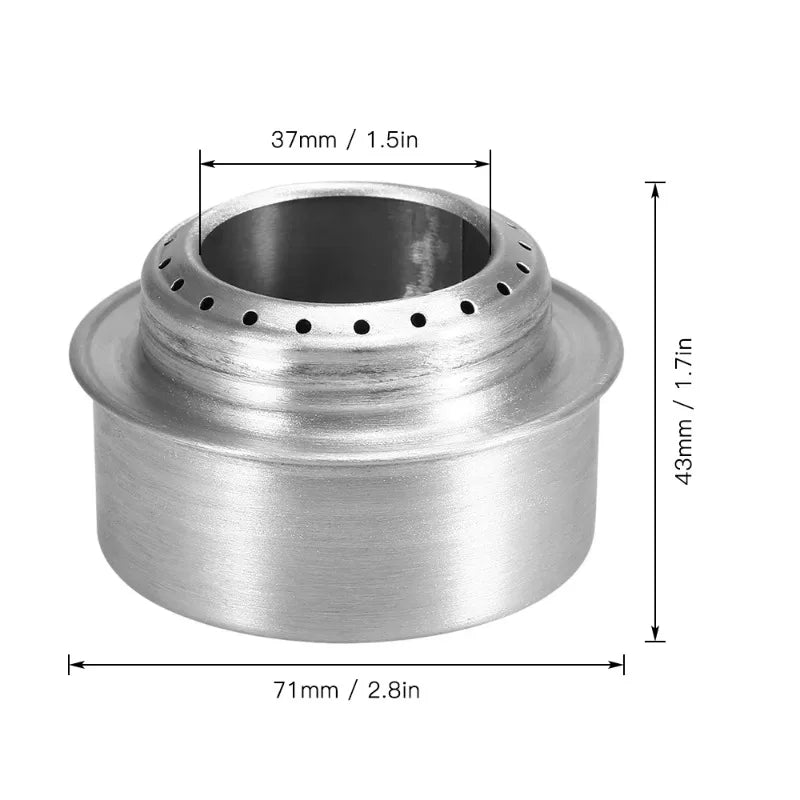 Tragbarer Mini Aluminium-Alkoholkocher mit Deckel – clever-campen Ansicht 6