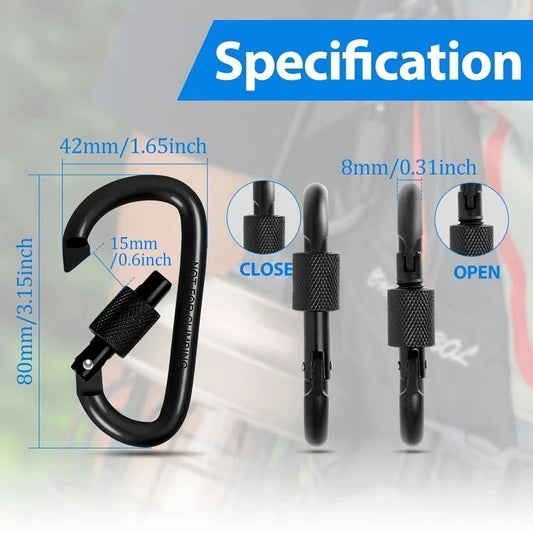 Aluminium D-Ring Karabiner für Hängematten und Outdoor – clever-campen Ansicht 2