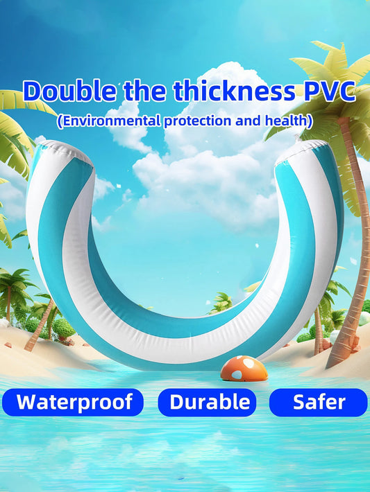 Gestreifter U-förmiger PVC Schwimmring für Pool und Strand – clever-campen Ansicht 2