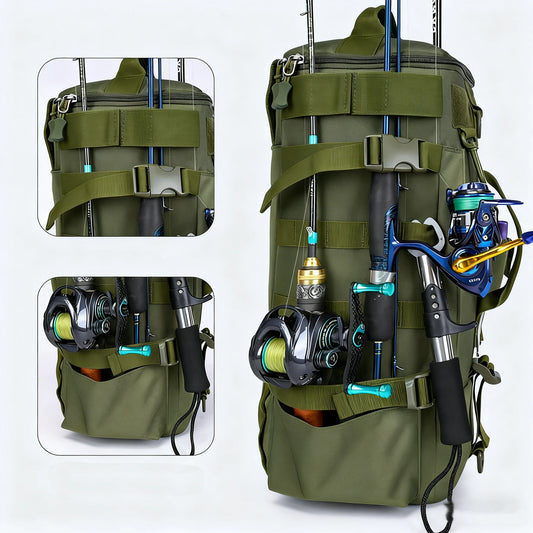 Multifunktionaler Angelrucksack mit Rutenhaltern – clever-campen Ansicht 2