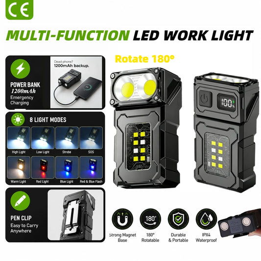 Taktische tragbare Arbeitsleuchte EDC LED Taschenlampe – clever-campen Ansicht 2