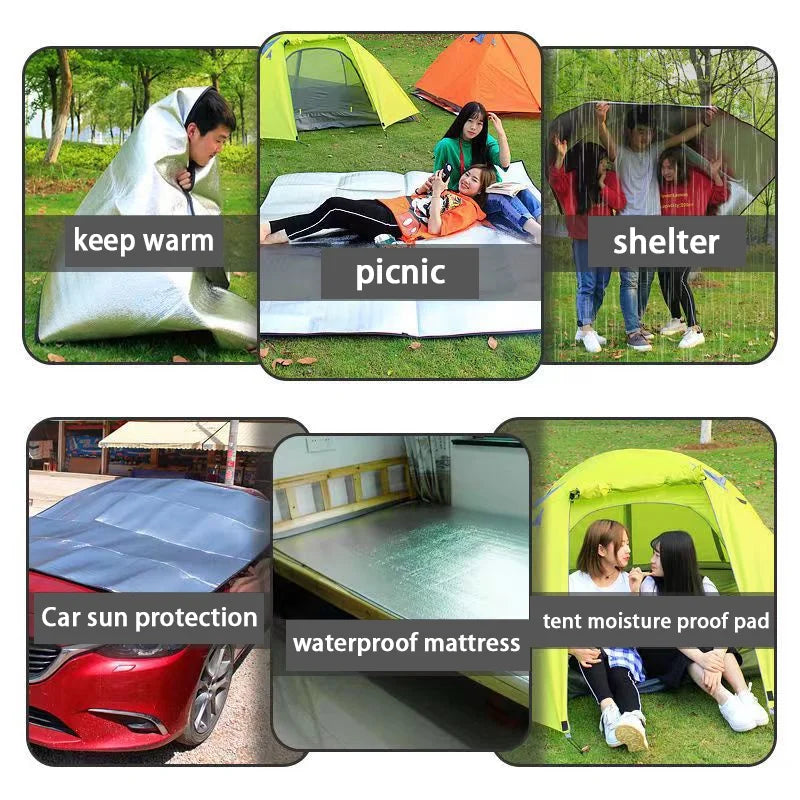 Wasserdichte Campingmatte Aluminium Outdoor Zeltunterlage – clever-campen Ansicht 6