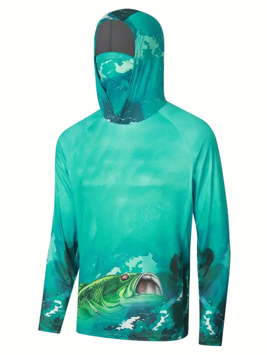 Herren Angler Hoodie mit UV-Schutz und Maske – clever-campen Ansicht 2