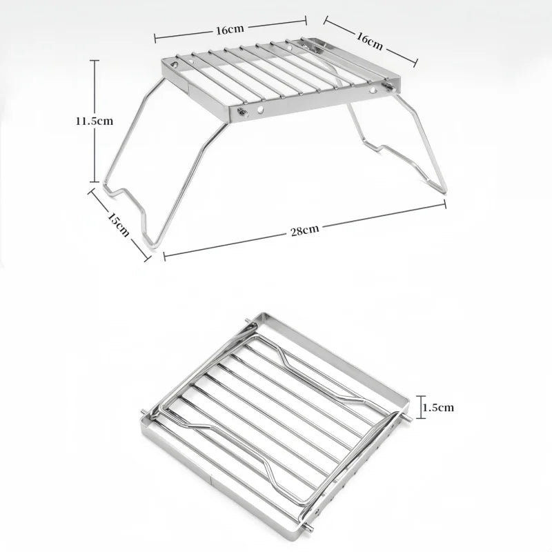 Kompakter Edelstahl Campingkocher – Faltbarer Grill – clever-campen Ansicht 6