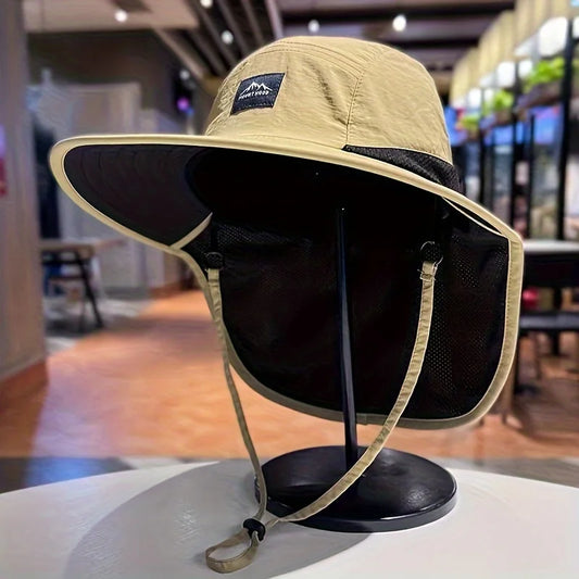 Unisex Winddichter Fischerhut mit Nackenklappe und UV-Schutz – clever-campen Ansicht 2