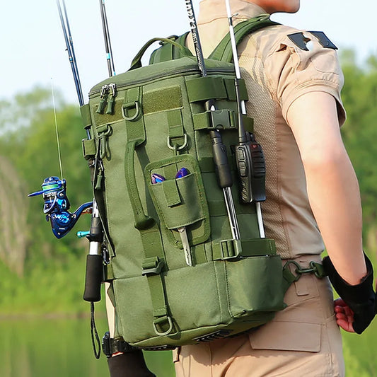 Taktischer Angelrucksack mit Rutenhaltern – clever-campen Ansicht 2