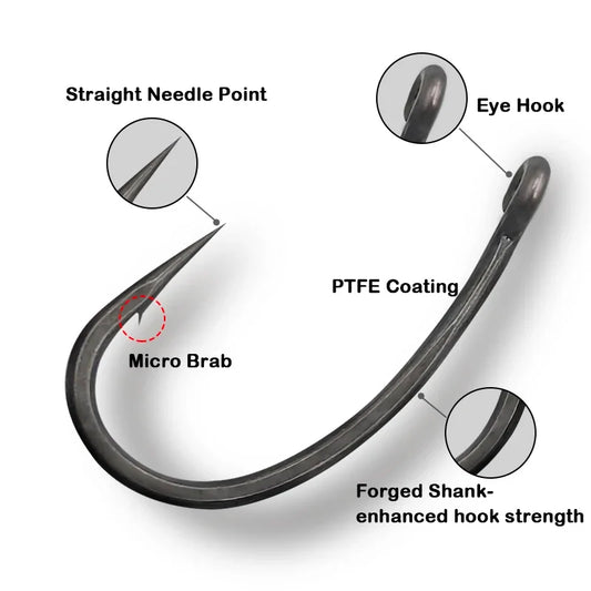 Karpfenhaken mit gebogenem Schenkel aus PTFE-beschichtetem – clever-campen Ansicht 2