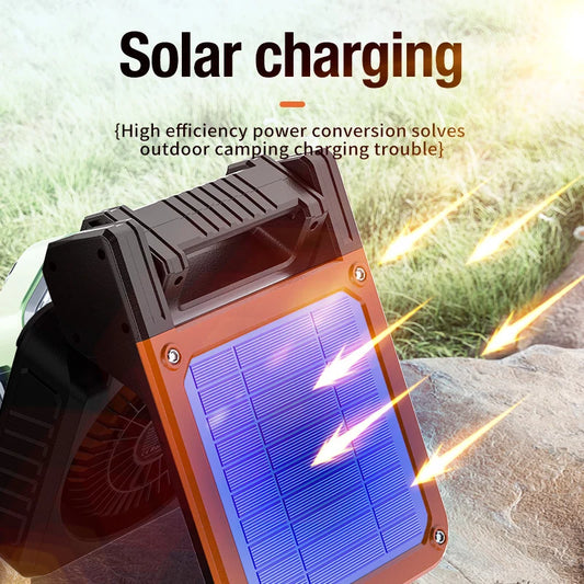 Multifunktionaler Campingventilator mit USB und Solar – clever-campen Ansicht 2