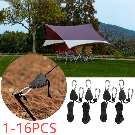 Camping Zelt Zubehör: 1-16 Stück Pulley Seil mit Karabiner – clever-campen Ansicht 2