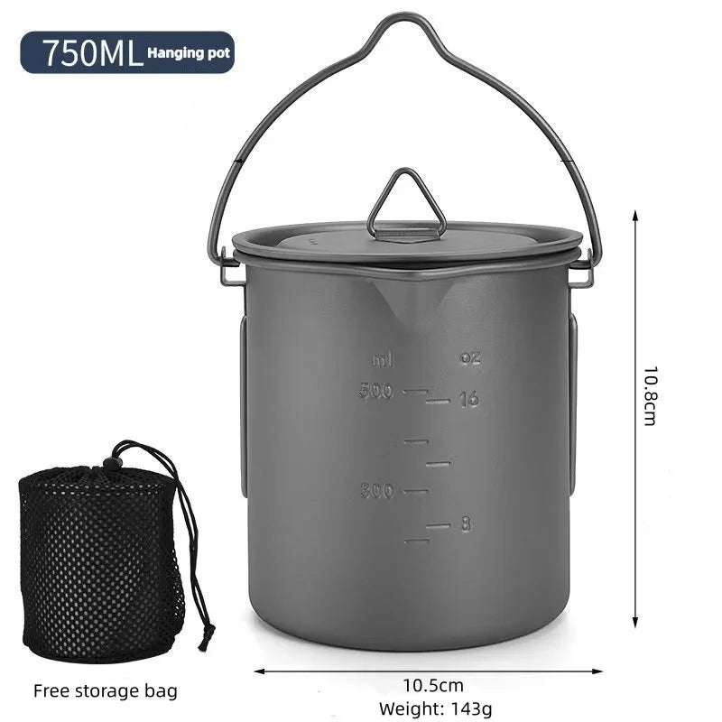 Titanium Camping Becher mit Klappgriff – Leicht & Tragbar