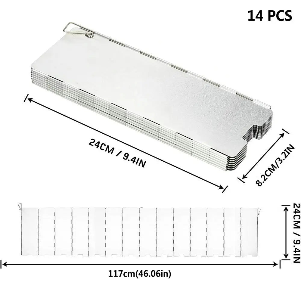 Windschutz für Campingkocher – 8-16 Platten