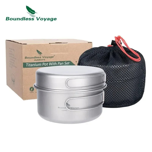 Titanium Kochtopf mit Pfanne Set für Camping – clever-campen Camping & Outdoor Schweiz