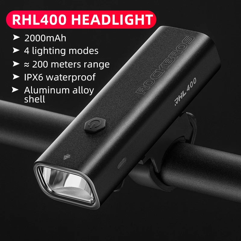 ROCKBROS 400LM LED Fahrradlampe mit Type-C Ladeanschluss
