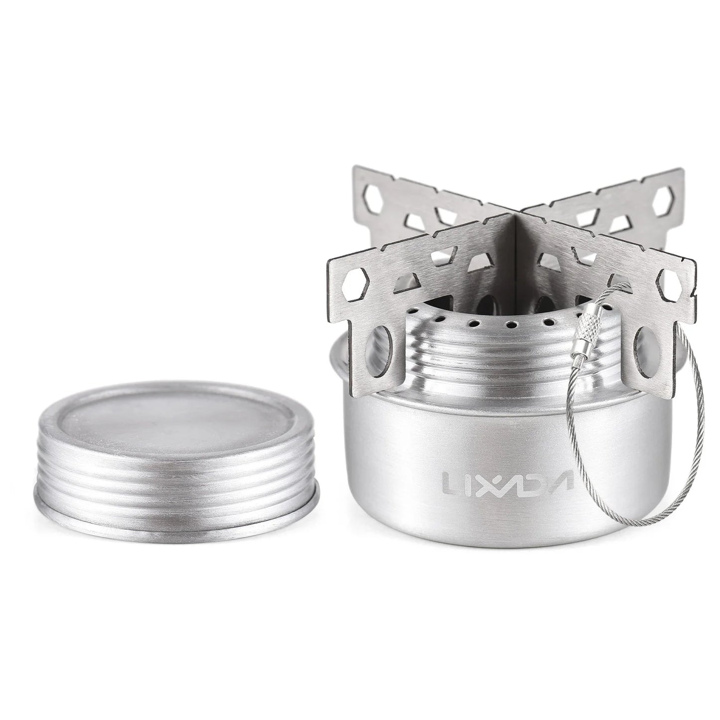Portabler Mini-Aluminium-Alkoholkocher mit Deckel