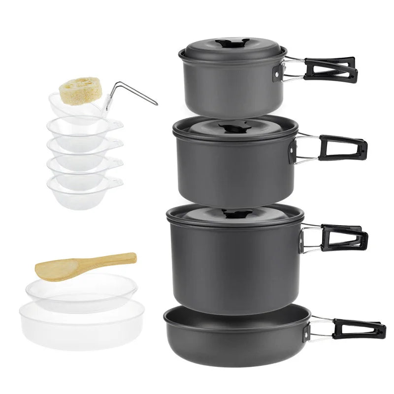Leichtes Camping Kochgeschirr Set für 1-7 Personen