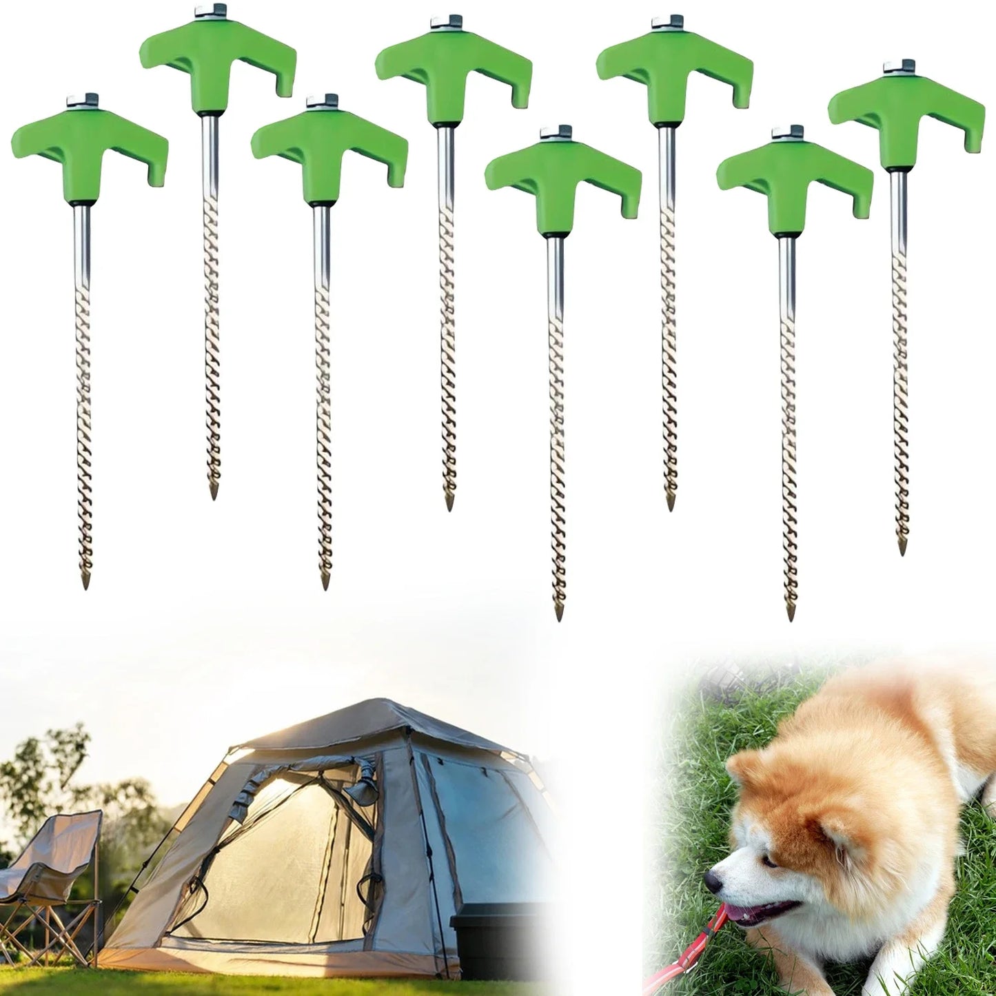 8-Zoll Schraub-Zeltpflock – Robuster Anker für Camping