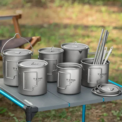 Tiartisan Titan Camping Geschirrset mit Töpfen und Besteck – clever-campen Camping & Outdoor Schweiz