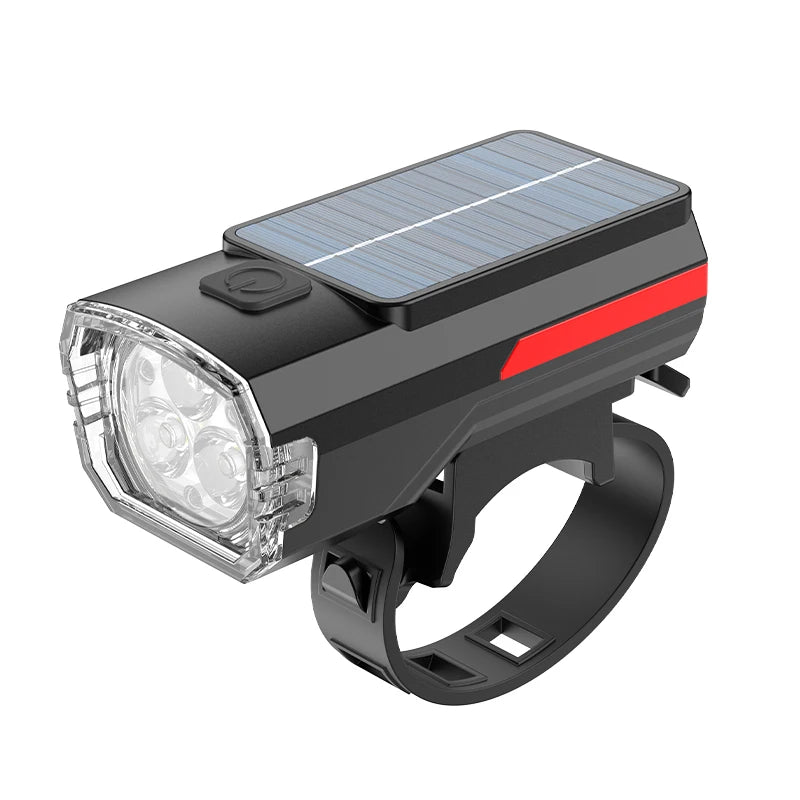 Solarbetriebene Fahrrad-Frontlampe mit 3 LEDs