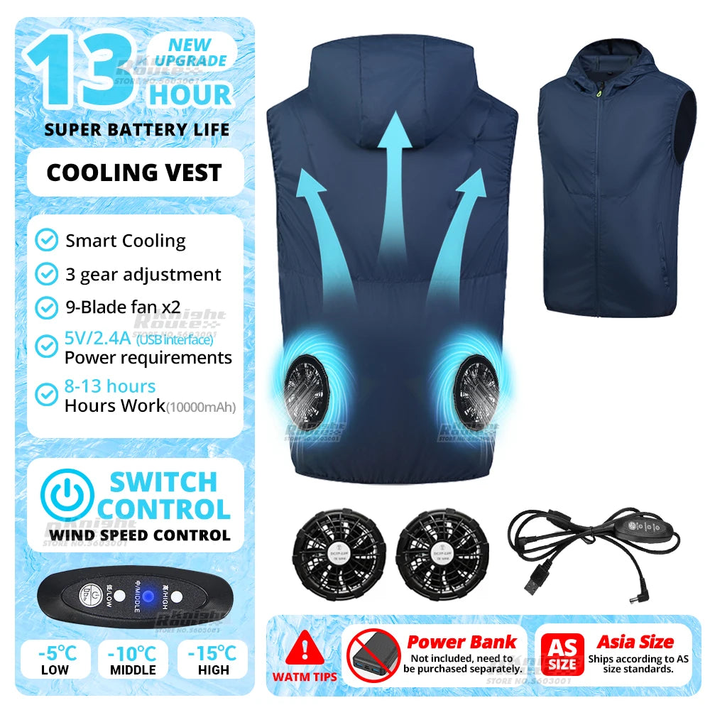 Kühlweste mit Ventilatoren für Angler