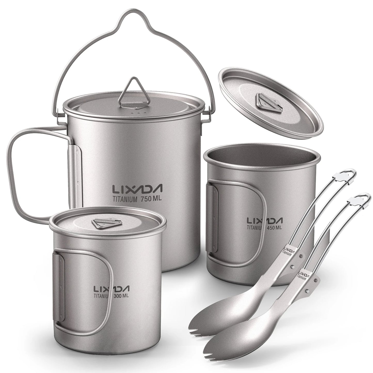 Lixada Titan Geschirrset 750ml Topf & 350ml Becher
