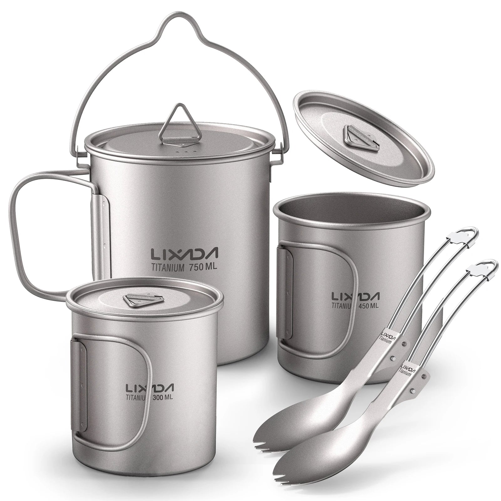 Lixada Titan Geschirrset 750ml Topf & 350ml Becher
