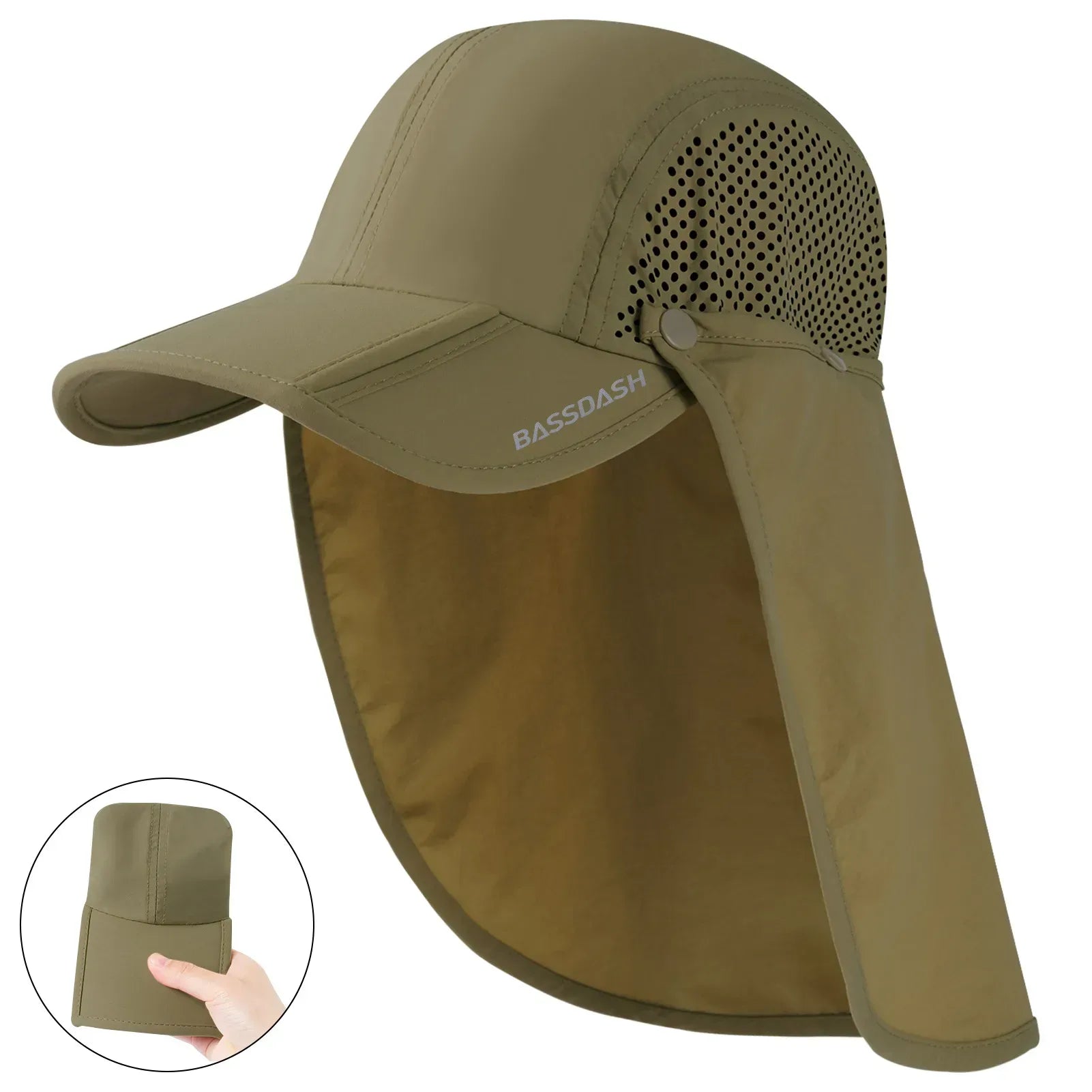 BASSDASH UPF 50+ Faltbare Angelmütze mit Nackenflügel – clever-campen Camping & Outdoor Schweiz