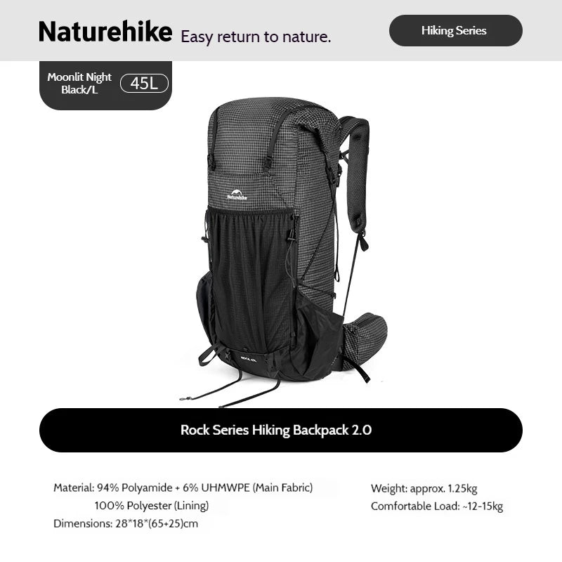 Naturehike Rock 2.0 Wanderrucksack 30L/45L/60L