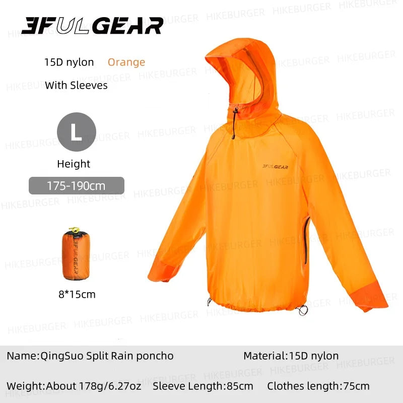 3F UL GEAR QingSuo Spilt Regenponcho - Ultraleicht