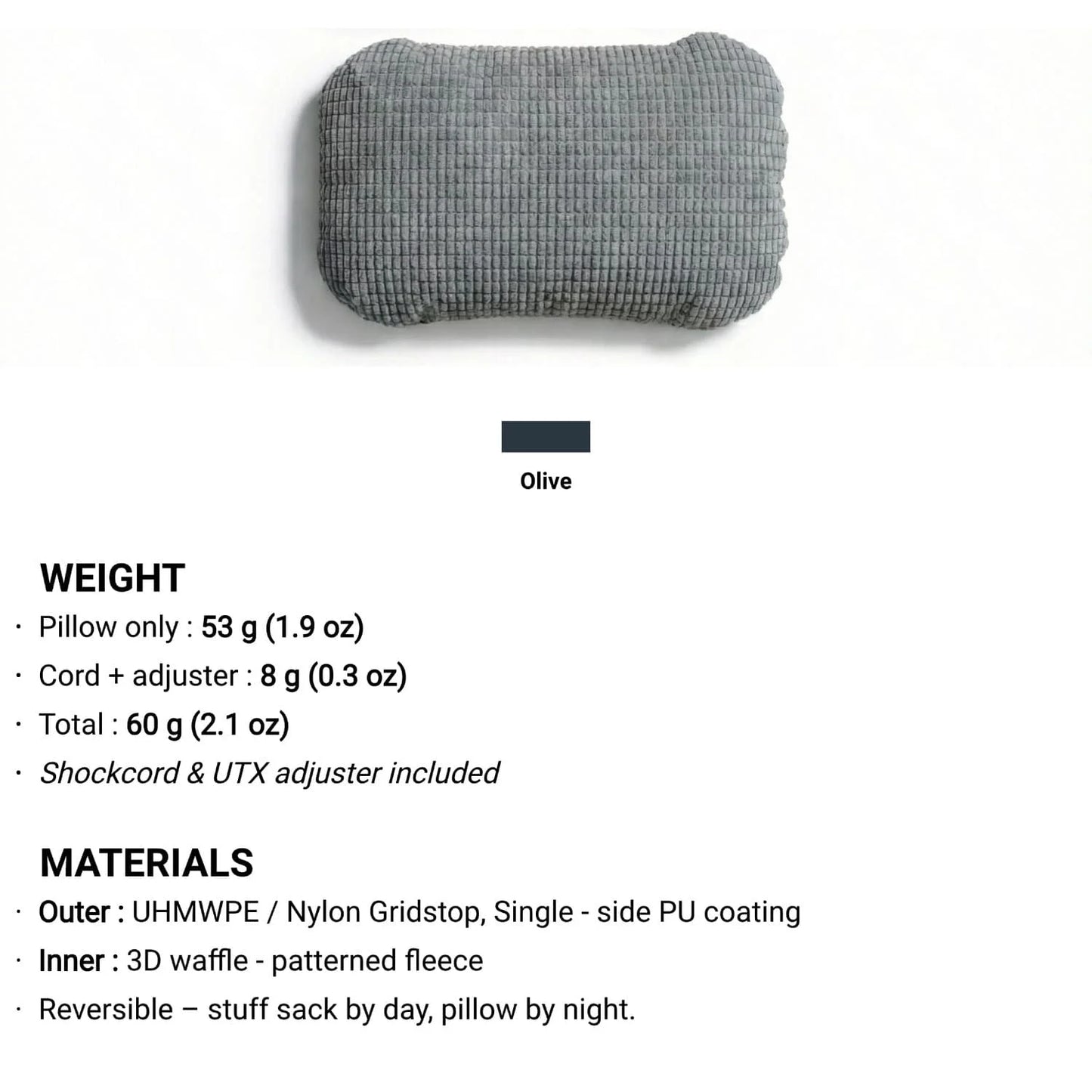 HODR Stuff Sack Kissen 2-in-1 Ultraleicht für Camping