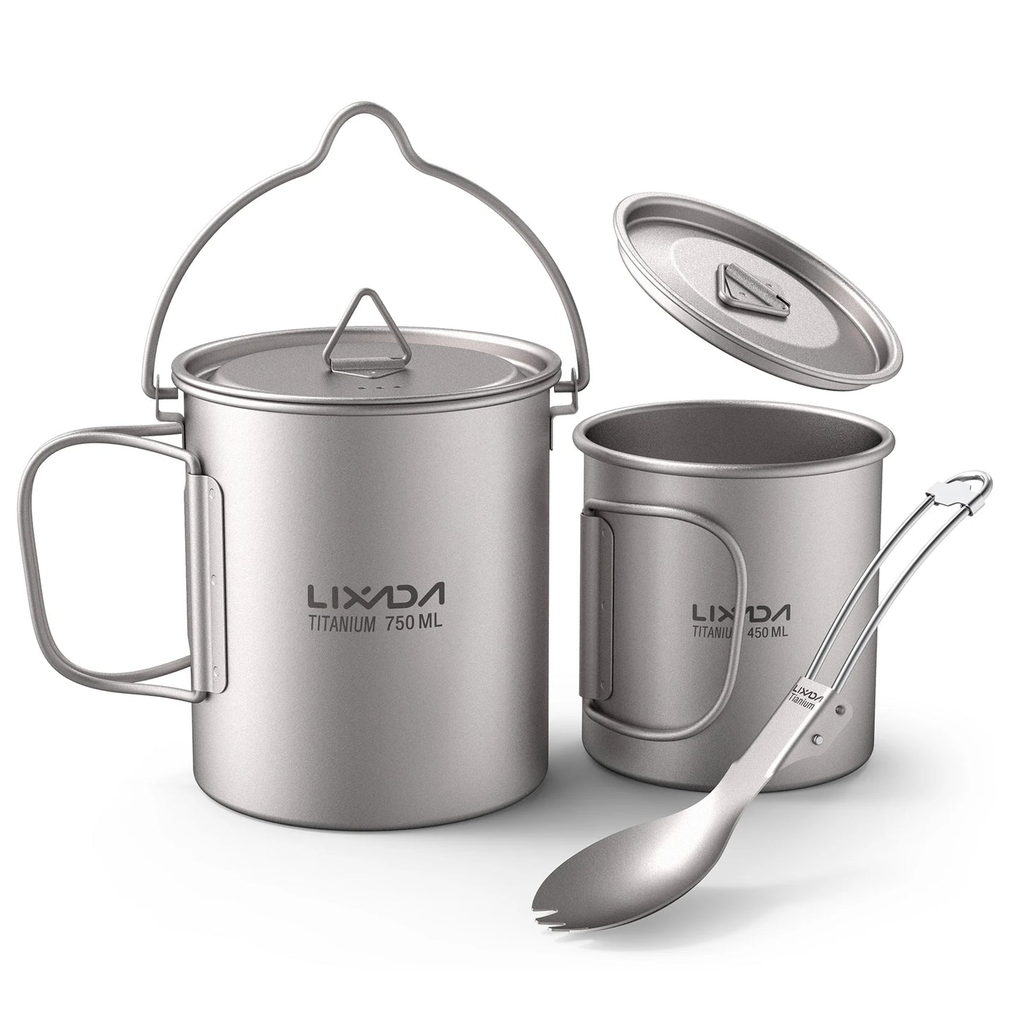 Lixada Titan Geschirrset 750ml Topf & 350ml Becher