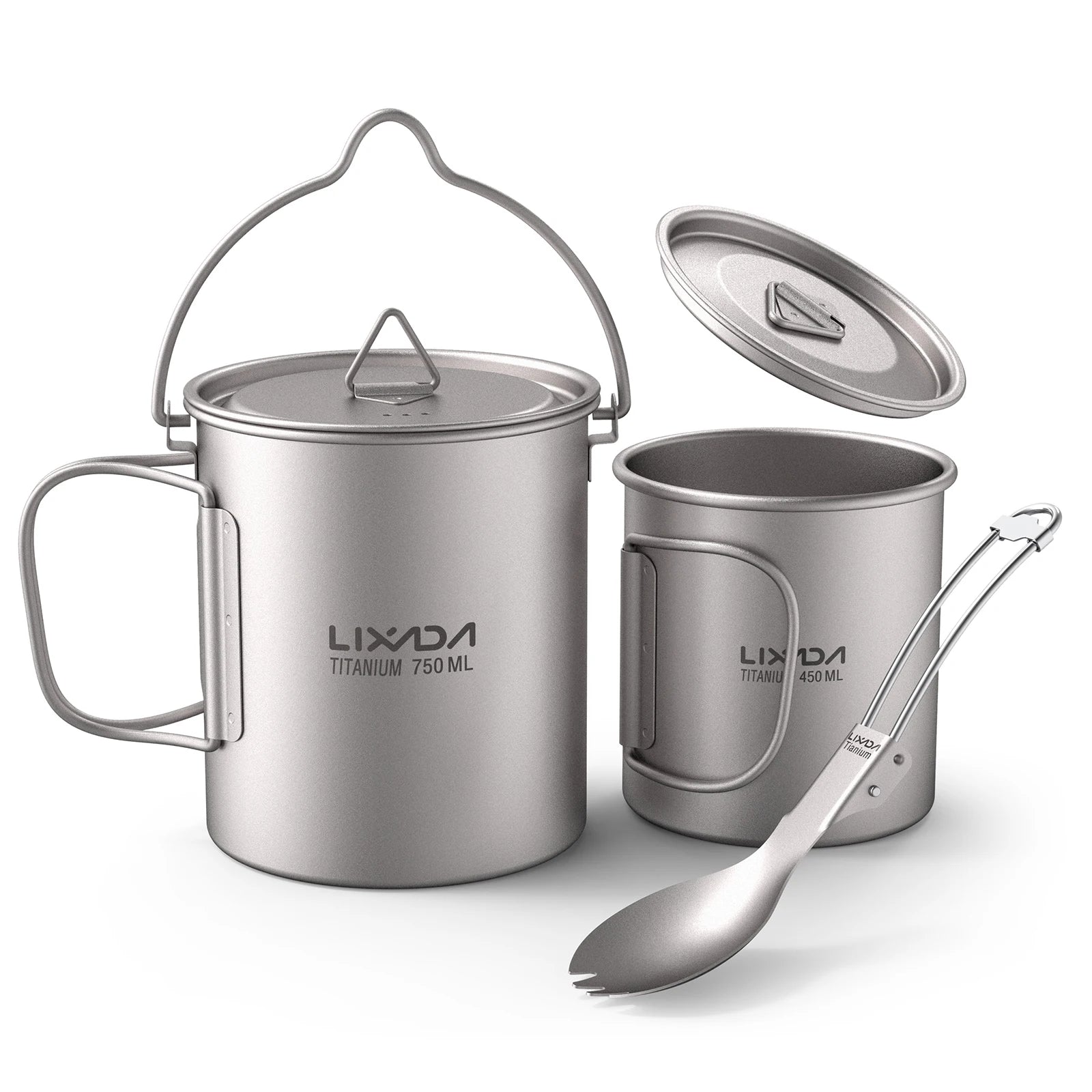 Lixada Titan Geschirrset 750ml Topf & 350ml Becher