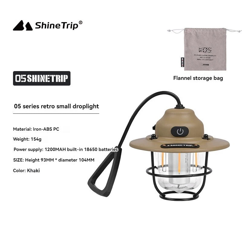 Shine Trip Outdoor Retro Zeltlampe mit USB-Ladefunktion