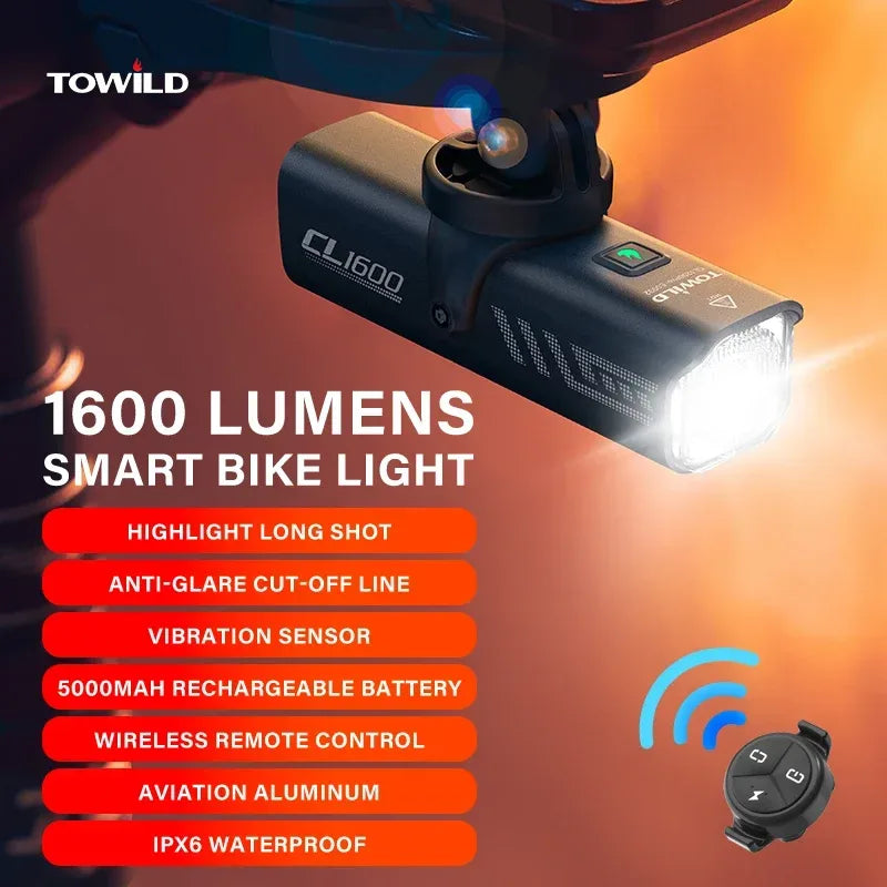 TOWILD CL1600 Fahrradlicht 5000mAh LED Aluminium IPX6 – clever-campen Camping & Outdoor Schweiz