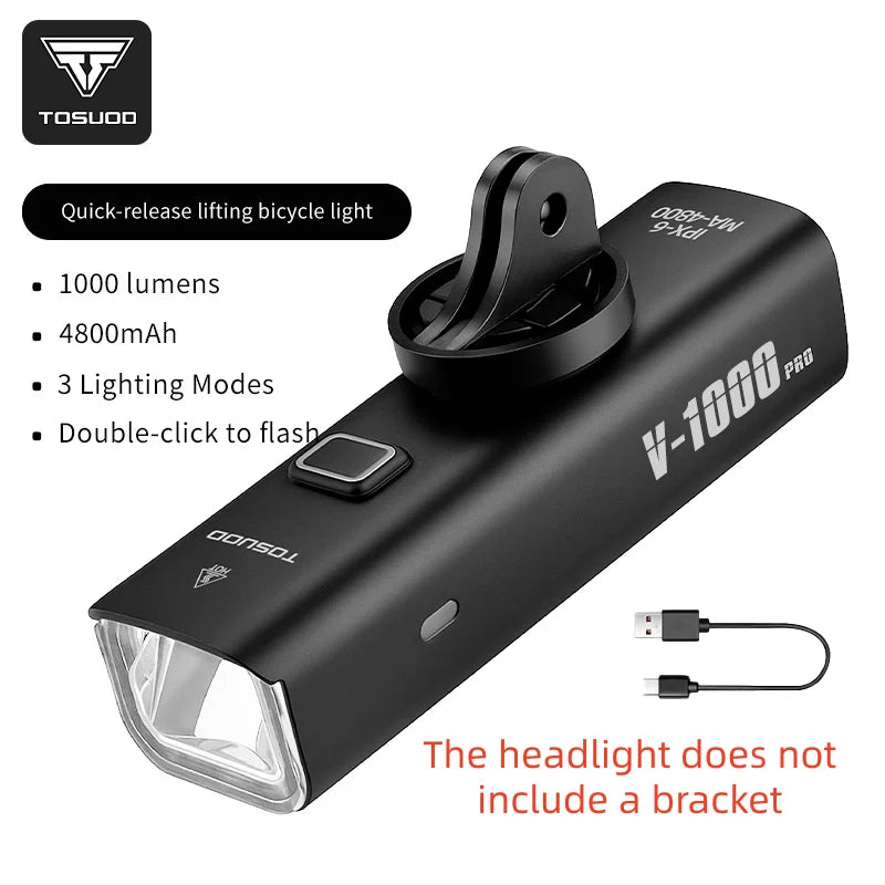TOSUOD Fahrrad Frontlicht 1500 Lumen USB Wiederaufladbar