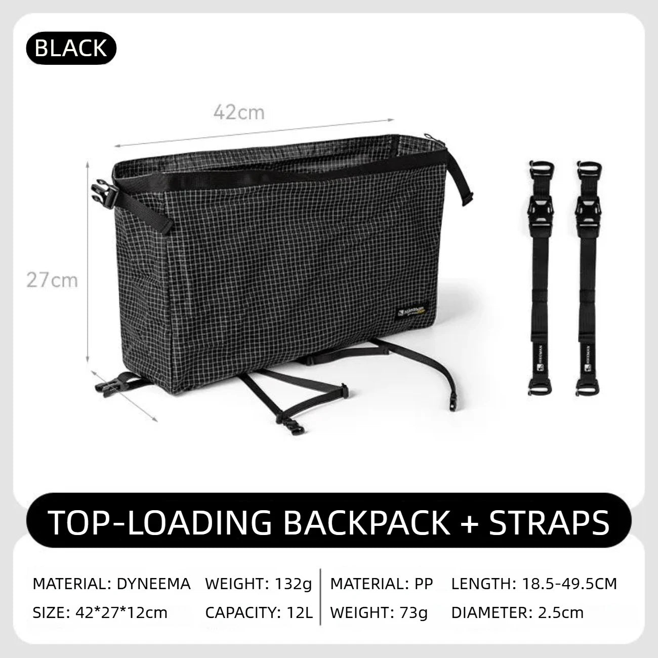 Ultraleichte Dyneema Top-Lid Tasche wasserdicht