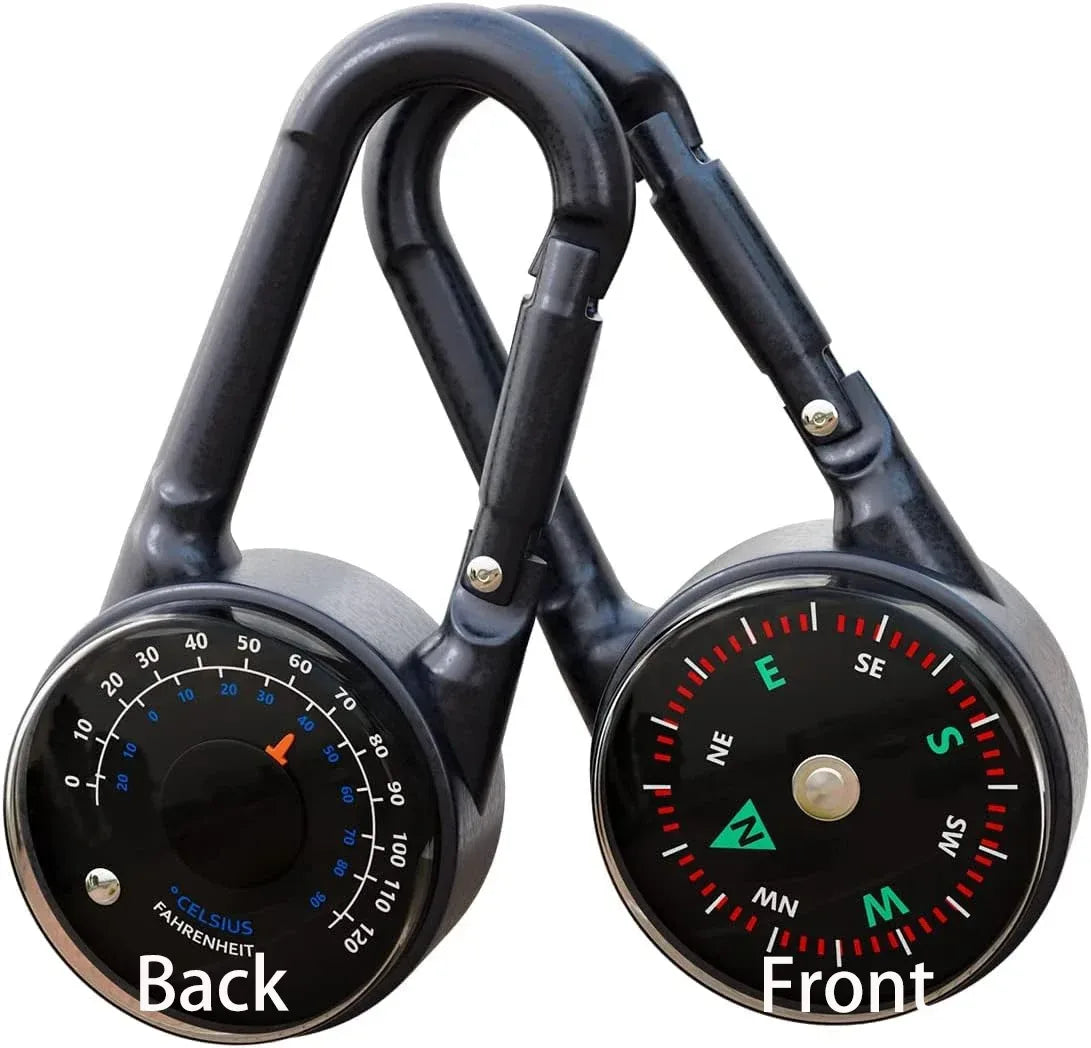 Robuster Kompass & Thermometer Schlüsselanhänger für Outdoor – clever-campen Camping & Outdoor Schweiz