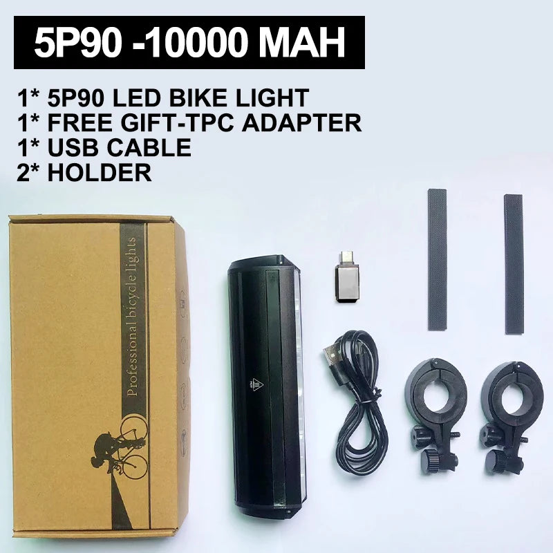 Fivemi 5-LED Fahrradlicht 10000mAh wiederaufladbar