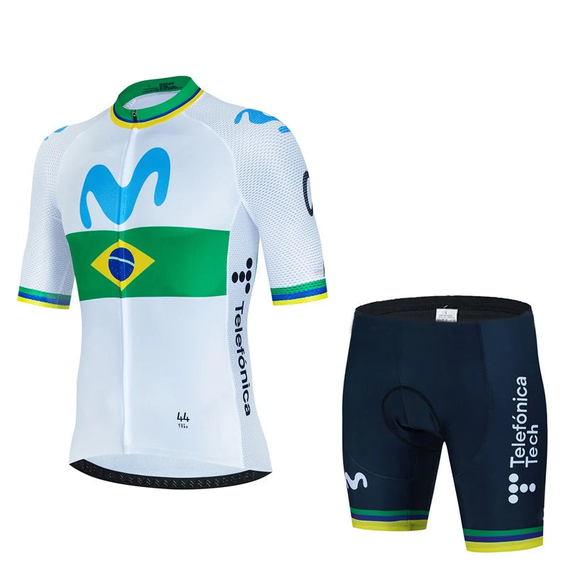 Movistar Fahrradtrikot Set Kurzarm Spanien Herren