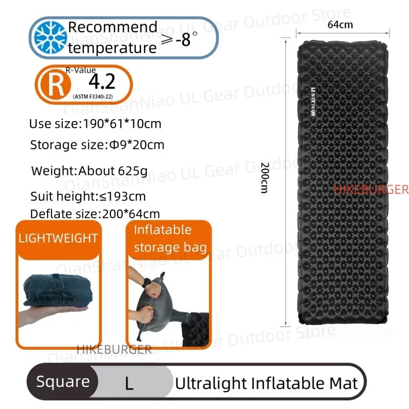 Leichte Camping Luftmatratze R-Wert 7.5 für Outdoor